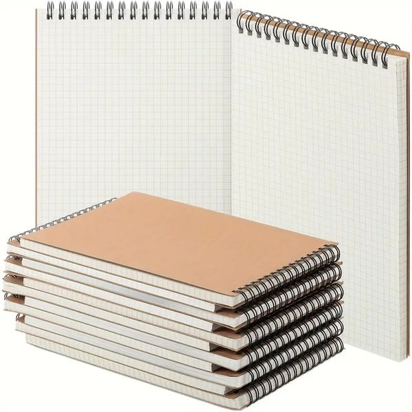Drawing paper loose-leaf notebook A5 upturn coil notebook Grid notebook shorthand notebook memo grid paper 140 pages for writing sketch draw