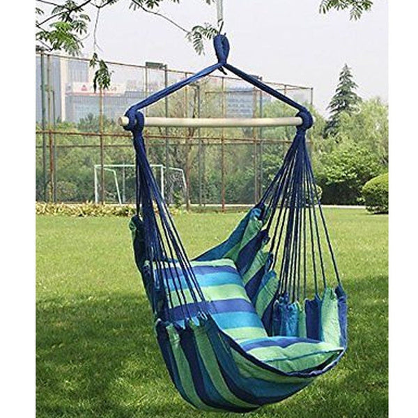 Hammock Hanging Rope Chair Porch Swing Seat Patio Camping Portable Blue