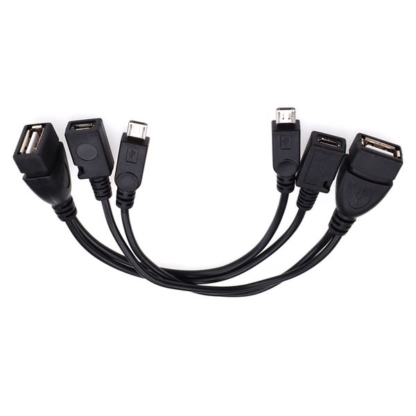 USB Type A Female to Micro Male Female Host OTG Adapter Y Splitter Extension Power Supply Cable For Mobile Phones Tablets