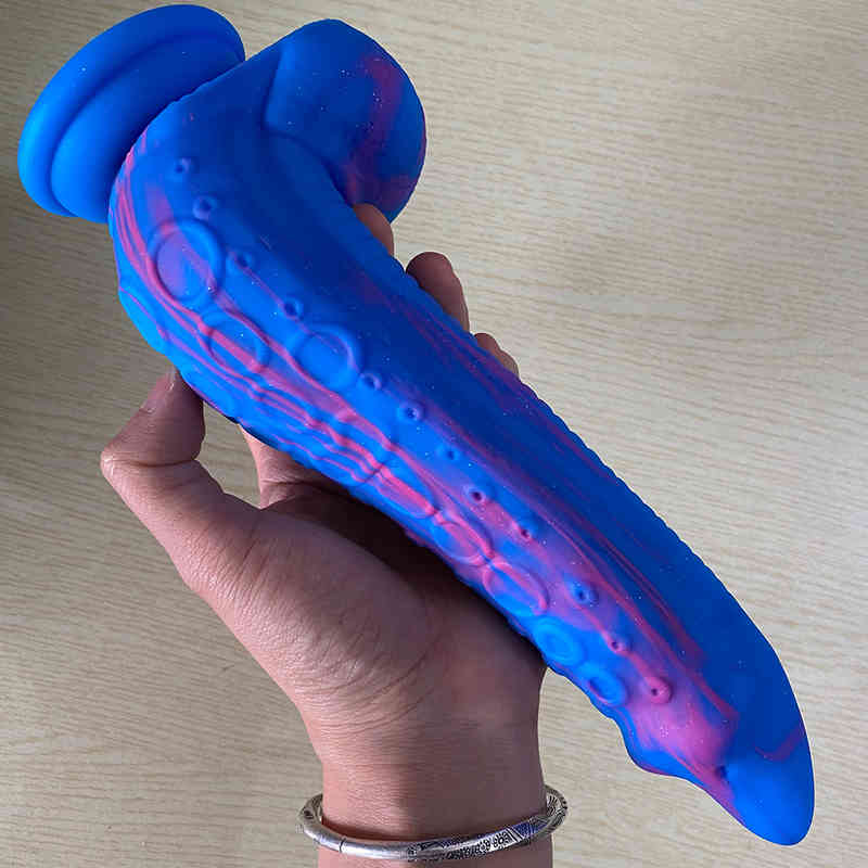 Massager Vibrator Cock G-spot Stimulate Octopus Feet Dildo Silicone Fake Penis Huge Plug A