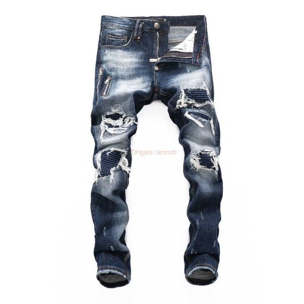 Designer Clothing Amires Jeans Denim Pants Amies Four Seasons Mens Pp Perforated Double Zipper Jeans Personalized Youth Fashion Versatile Sm