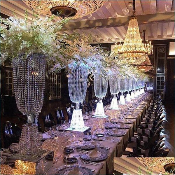 Other Festive Party Supplies Wedding Centerpieces Table Decoration Props Tall Upscale Crystal Bead Curtain Cited Candlestick Welco Dhqoo