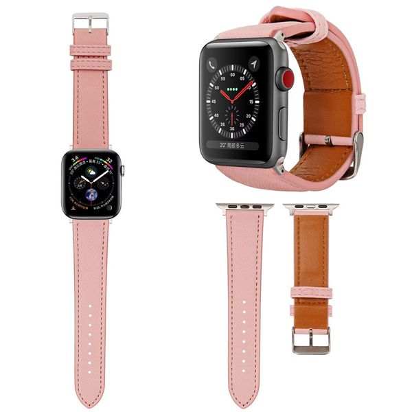 Slim Leather Bands Straps Designer for Apple Watch Band 46mm 38mm 40mm 41mm 42mm 44mm 45mm 49mmTop Grain Leathers Watch Thin Wristband for i