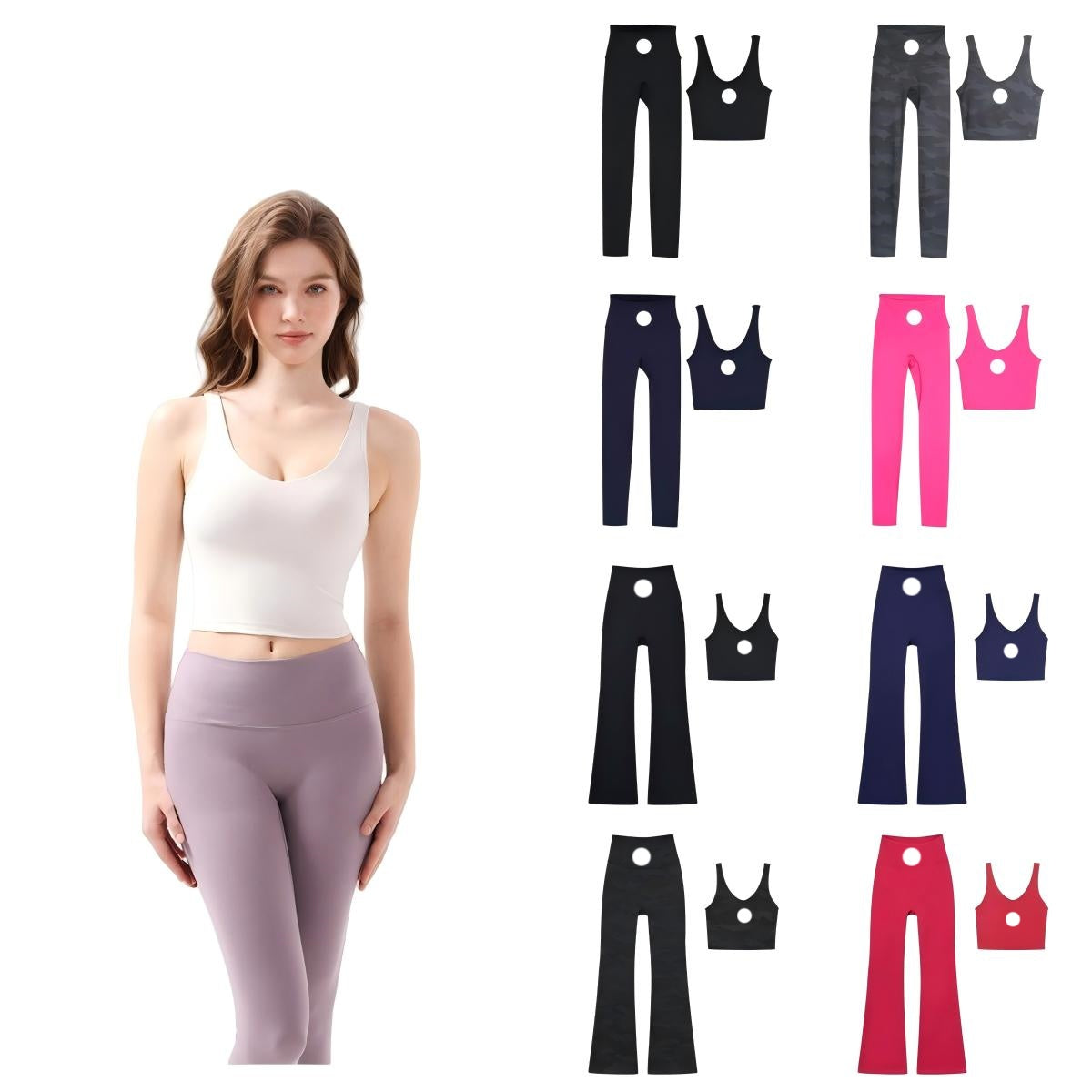 Women Yoga tank Sets lingerie Push Up Fitness Leggings Sports Bra Soft High Waist Elastic Sportswear Outfits Pants Gym Suits Running Workout Tracksu