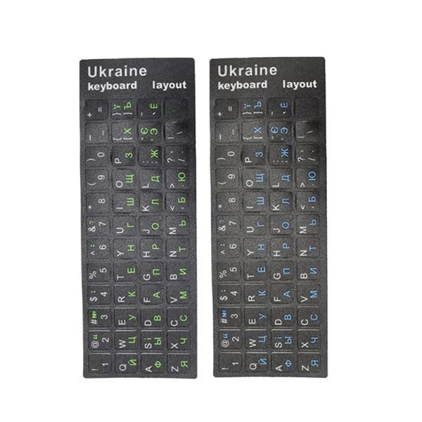 Ukraine Language Ukrainian Keyboard Sticker Durable Alphabet Black Background For PC Laptop Accessorie Computer Keyboard