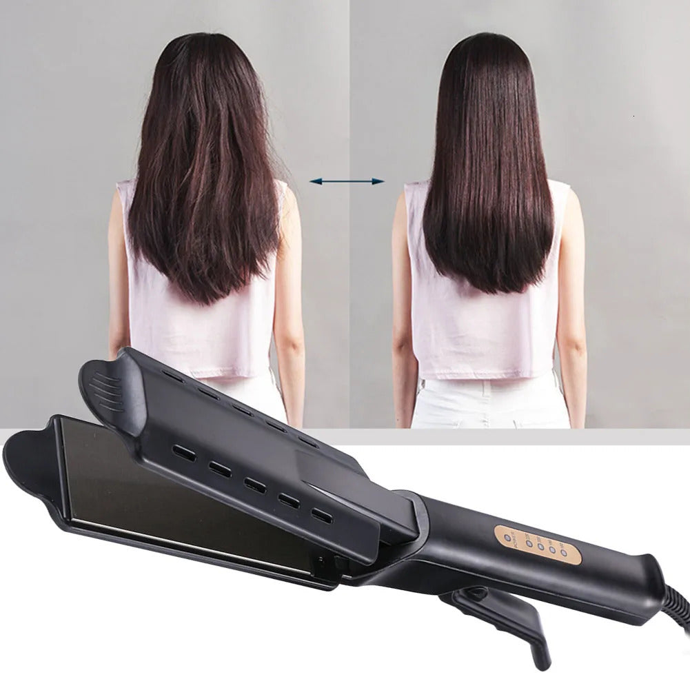 Hair Straighteners Wide Plate Flat Iron Professional Alloy Straightener Temperature Adjustable Straightening Venting Styling Tool 231128