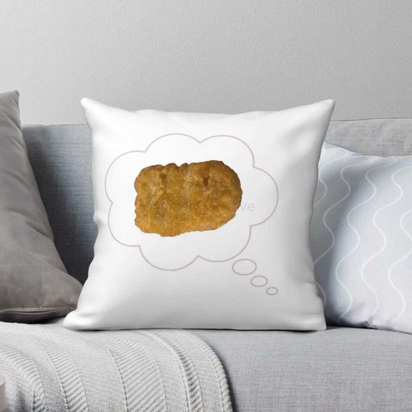 Chicken Nugget Thoughts Square pillowcase Polyester Linen Velvet Printed Zip Decor pillow Case Sofa Seater Cushion Cover 45x45M240717