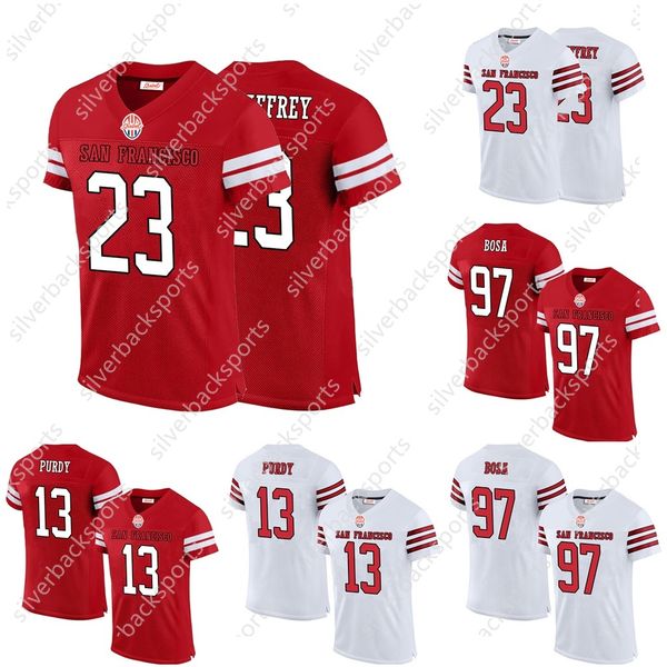 Mens-Youth SF Football Jersey Personalized 85 George 5 Trey 23 Christian 13 Brock 11 Brandon 10 Jimmy 99 Javon 17 Malik Stitched
