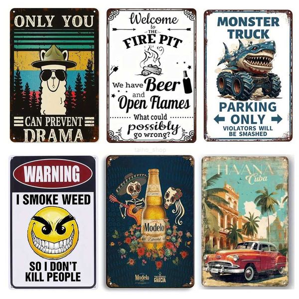 Retro Decor Metal Sign Beer Brand Vintage Tin Signs Funny Poster Decorative Painting for Bar Pub Club Cafe Home Wall DecorationB240710