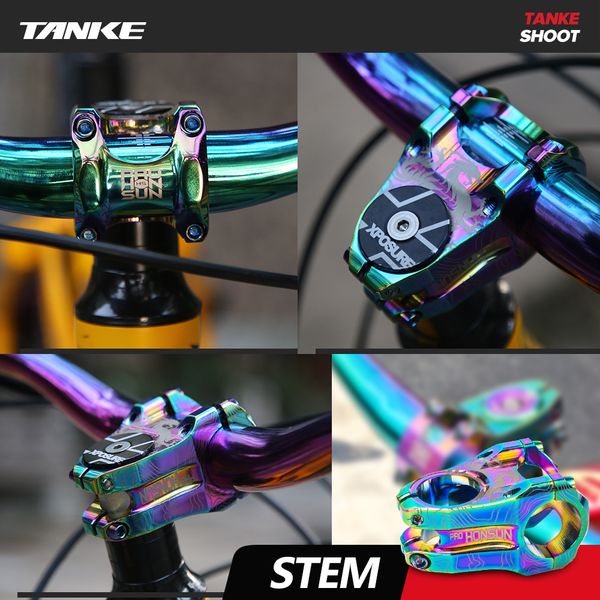 TANKE MTB Bicycle Stem Colorful 31.8mm CNC Aluminum Hollow Bike Handlebar Power Riser Road Mountain Stems Cycling Parts