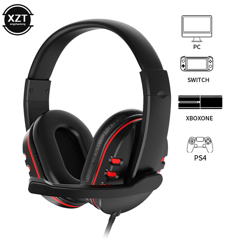 3.5mm Wired Over-Head Gamer Headphone With Microphone Volume Control Game Earphone Stereo Gaming Headset