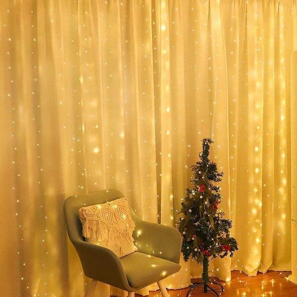 1pc USB 6m-4m-3m LED Curtain Light Christmas Garden Fairy Light Festoon Wedding Home Bedroom Decoration Lighting 2025 New Year W250108