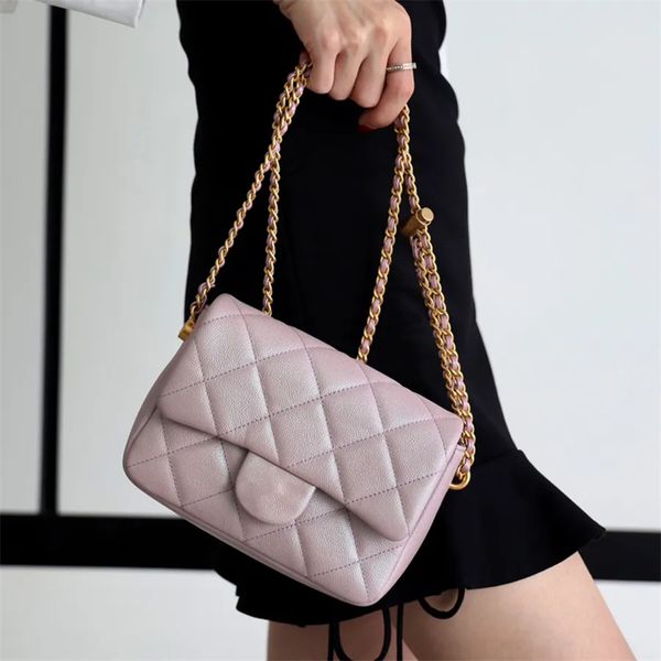 10A Mirror quality Classic Diamond Lattice Leather Mini Flap Bag Designer Women Cross Body Bags 17CM Luxuries Designers Chains Single Should