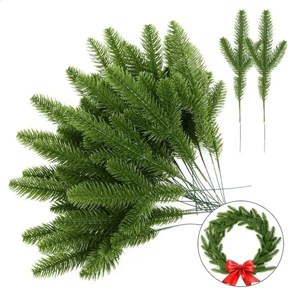 1 set of artificial pine tree branches simulating green plants DIY granite leaves Christmas celebrating Year party decoration 240930