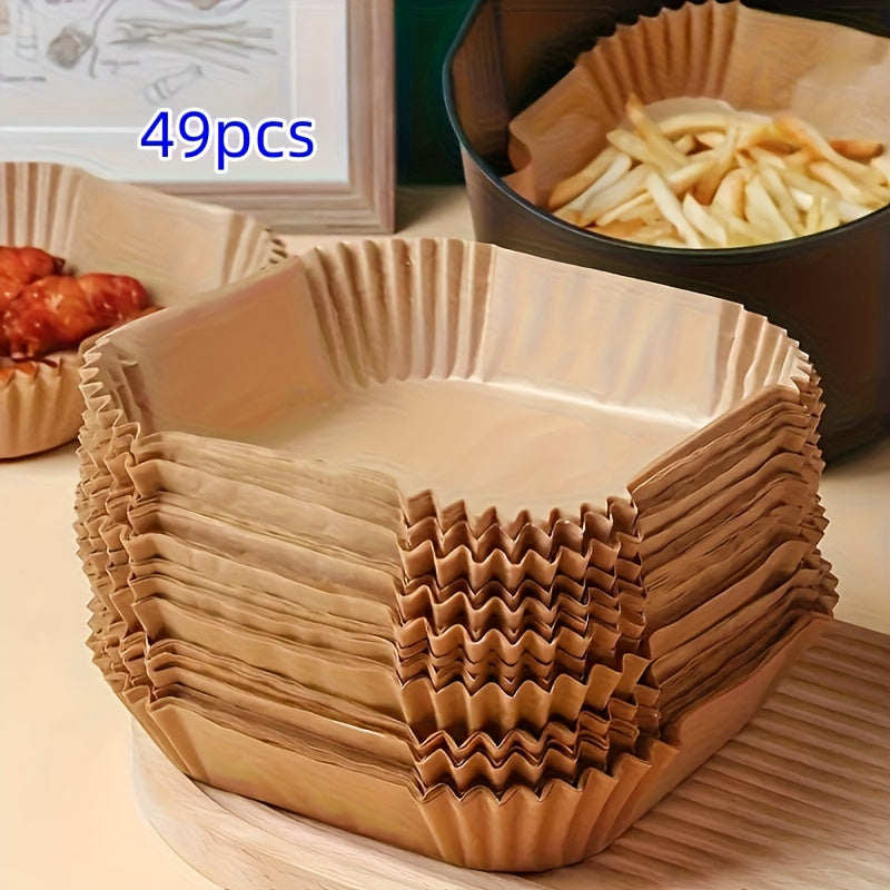 TEMU 49-98pcs Air Fryer Liners - Square Paper Liners For Baking, Roasting, And Microwave Cooking - Easy And Cooking For Restaurant, Kitchen