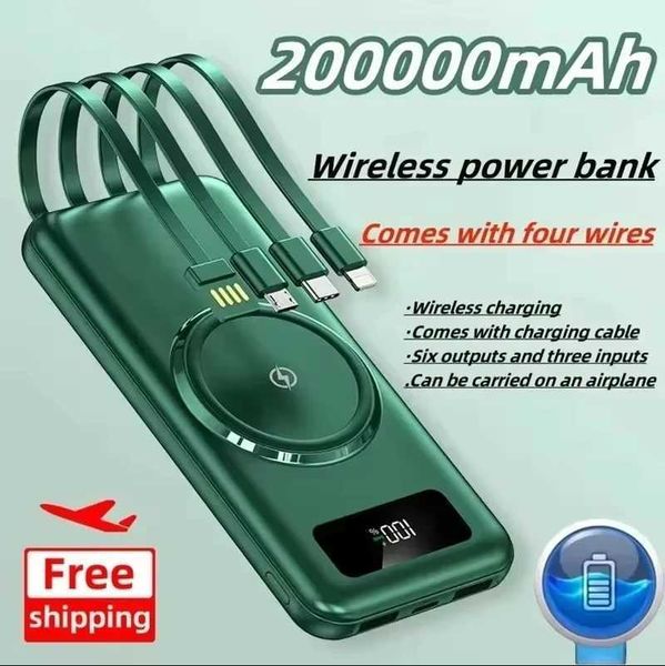 200000 mAh fast charging four in one new phone power pack suitable for iPhone 15 14 13 external battery Y241104