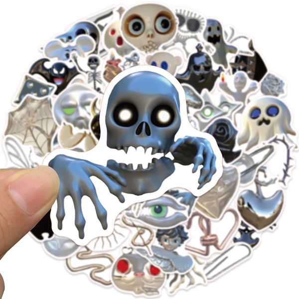 50PCS 3D Halloween Doodle Stickers Guitar Decor For Car Laptop Fridge Helmet Ipad Bicycle Phone Motorcycle PS4 Book Pvc Skateboard DIY Decal