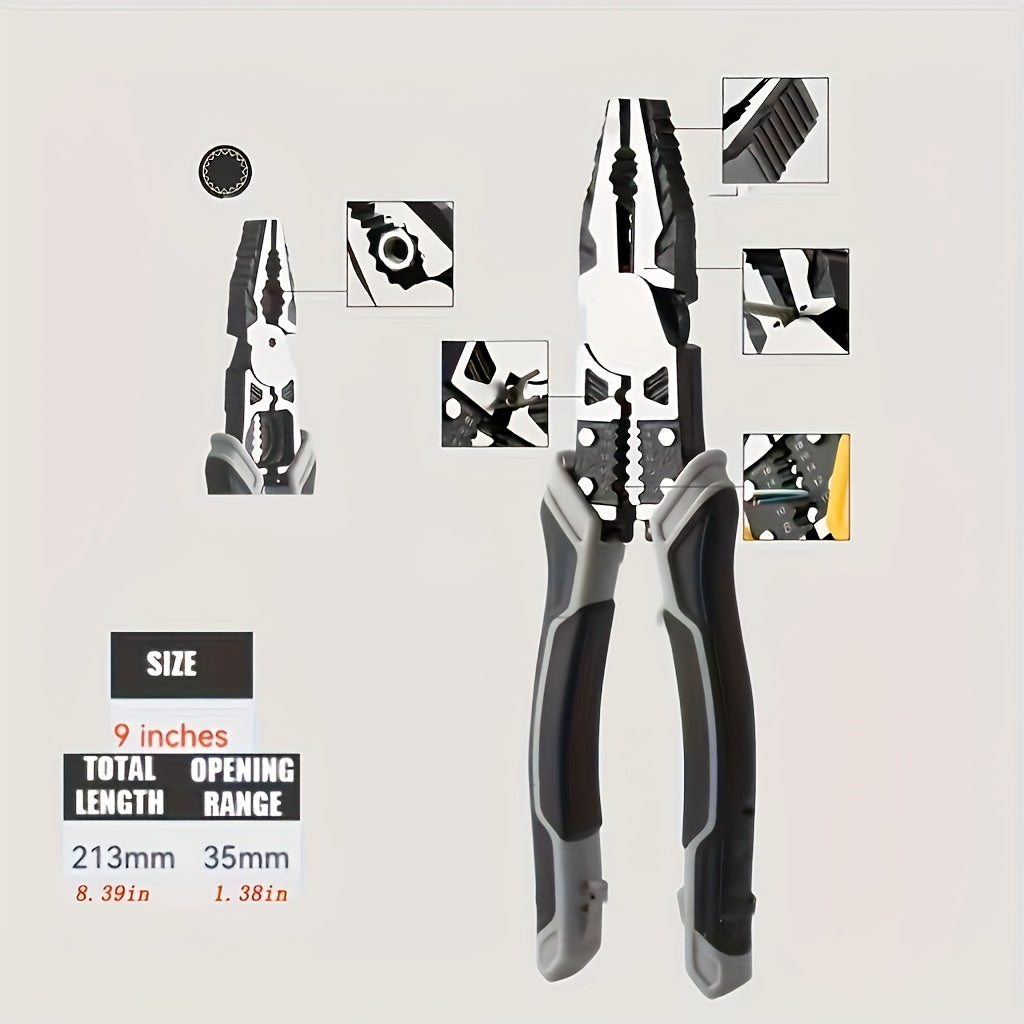 TEMU Electrical Multifunctional Industrial Pliers, Universal Strong Wire Cutting Pliers, Household Pliers, Electrical Special Hardware Tools,