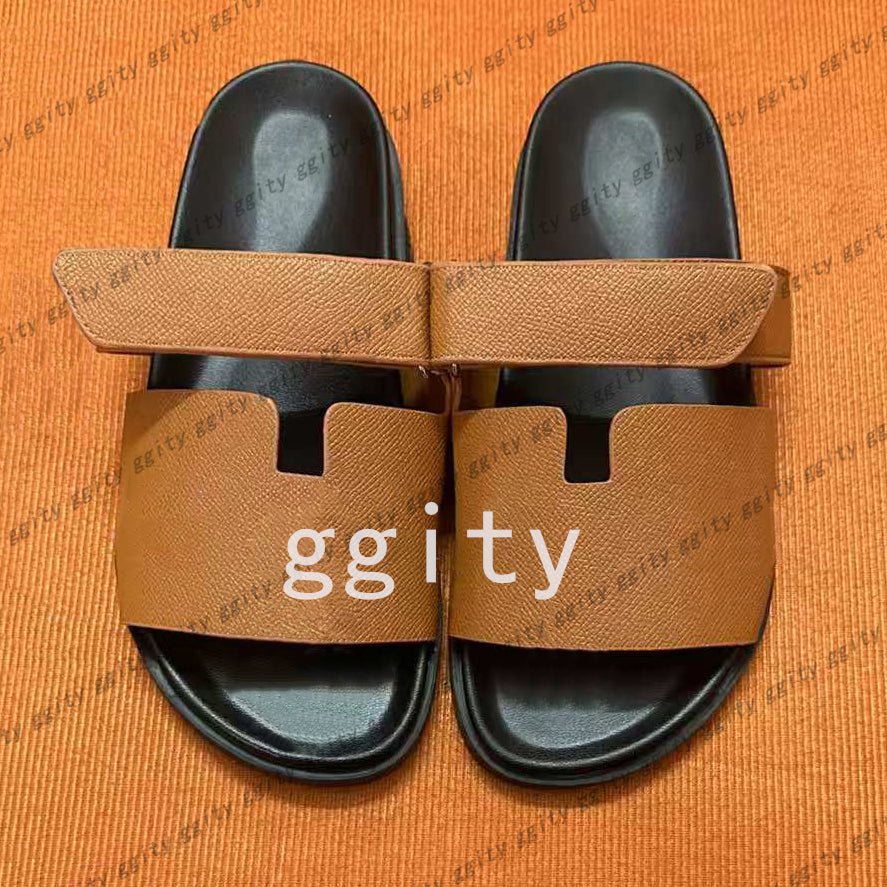 designer slide Slippers Beach Classic Flat Sandals Slide Luxury Summer Lady Leather Flip Flops Top Quality Men Women Slides sandale Size 35-45