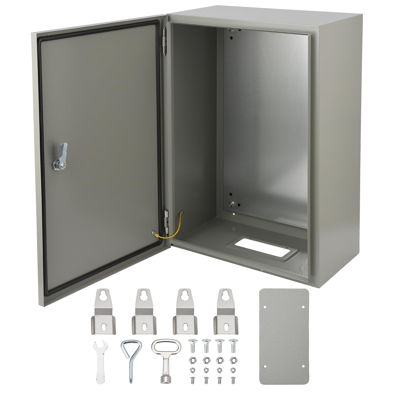 Garvee Steel Electrical Box Stainless Steel 24x16x10 inches,IP66 Waterproof & Dustproof with Lock & Mounting Plate for Outdoor Use