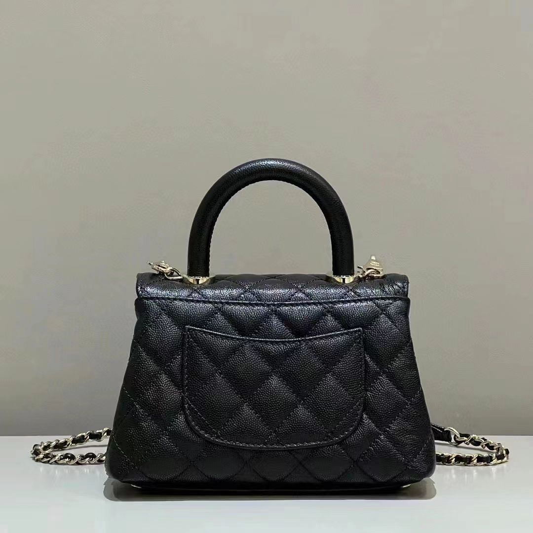 19A Designer Shoulder Bag Tote brand classic calfskin with diamond grain line fresh and elegant all-in-one 18K gold crossbody bag