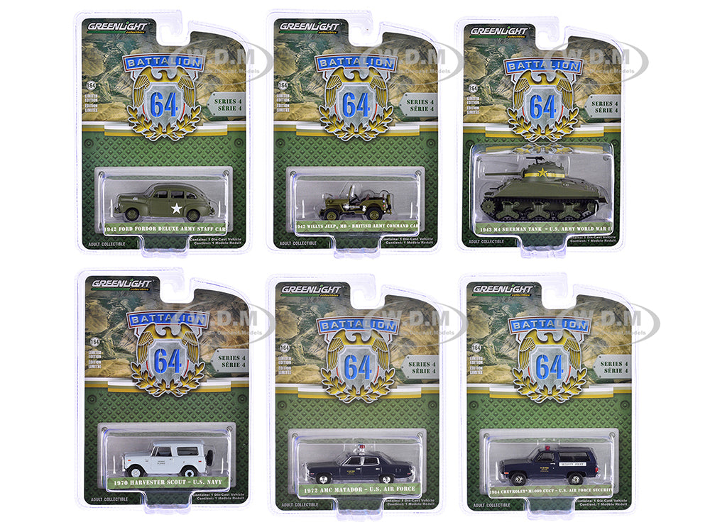 "Battalion 64" Set of 6 pieces Series 4 164 Diecast Models by Greenlight