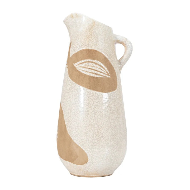 Goya Pitcher Vase Reactive - White-Brown