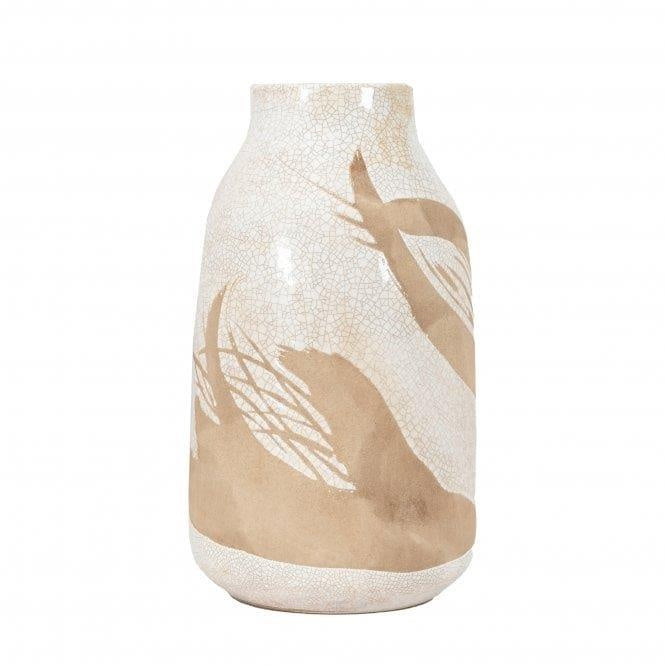 Goya Vase Large Reactive - White-Brown In Brown-White