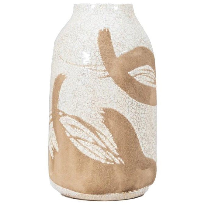 Goya Vase Small Reactive - White-Brown In Brown-White