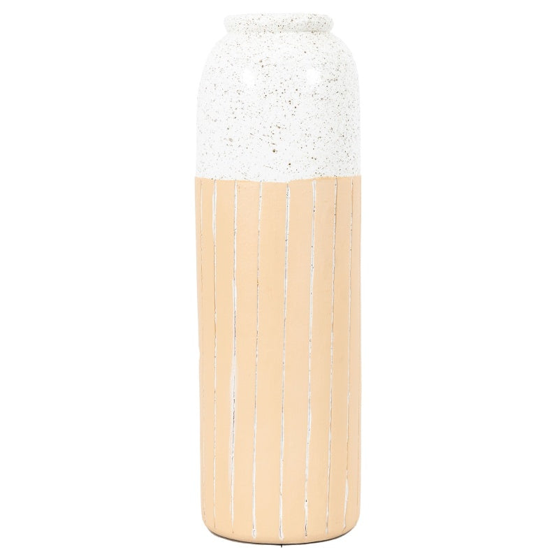 Holmer Small Earthenware Vase - White-Natural