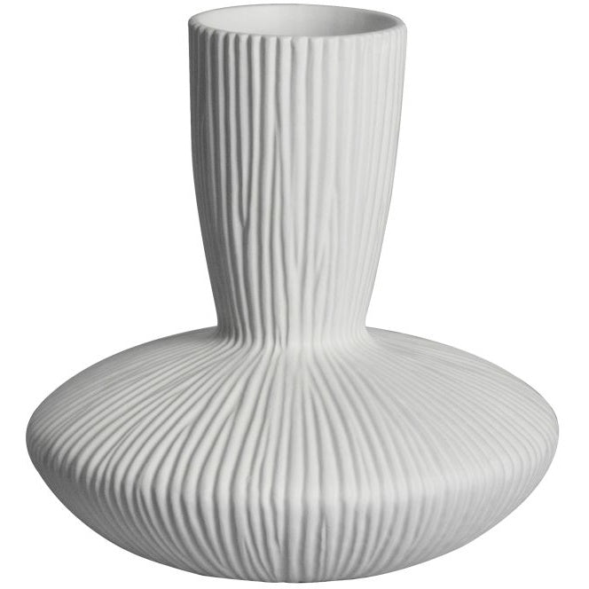 Honjo Ribbed Stoneware Vase - Cream