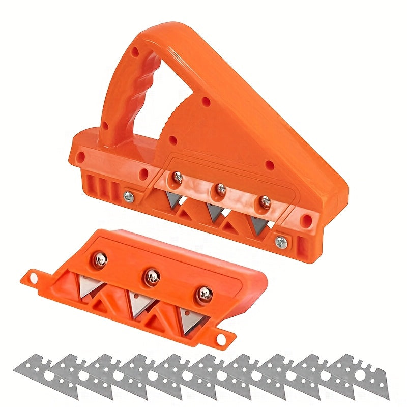 TEMU Plasterboard Fast Cutter, Plasterboard Edger Gypsum Board With 10 Blades, Precise 45° 60° Hand Plane Drywall Edge Chamfer Woodworking Hand Tool