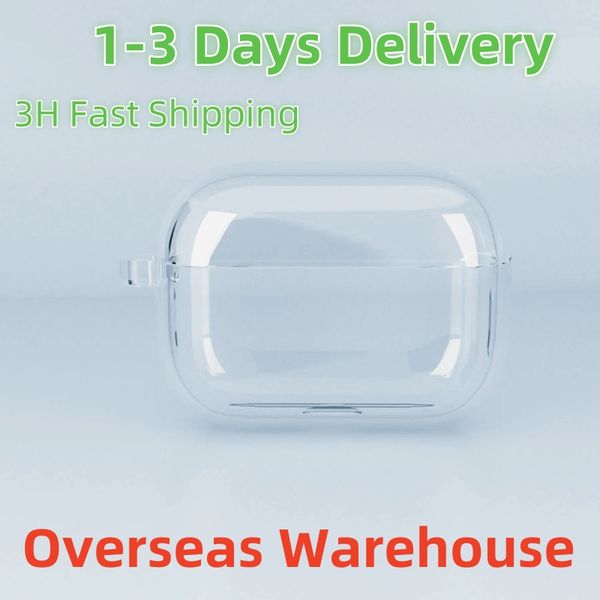 US And EU Stock For Airpods pro 2 4 air pods 2 3 4 Earphones Bluetooth Headphone Accessories Solid Transparent Cover Wireless Charging Box S