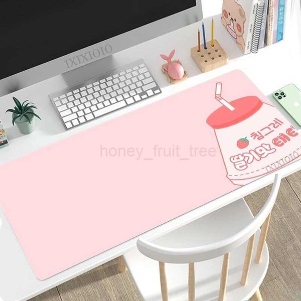 Mouse Pad Gaming Kawaii Strawberry Milk XL Computer Large Mousepad XXL Mouse Mat Office Non-Slip Soft Gaming laptop Mice PadM240802