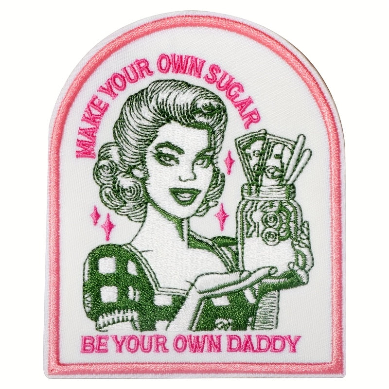 TEMU 1pc Iron-on Patch, Daddy Pink Applique Patches, Suitable For Clothes, Hats, Jeans, Skirts, Backpacks, Etc