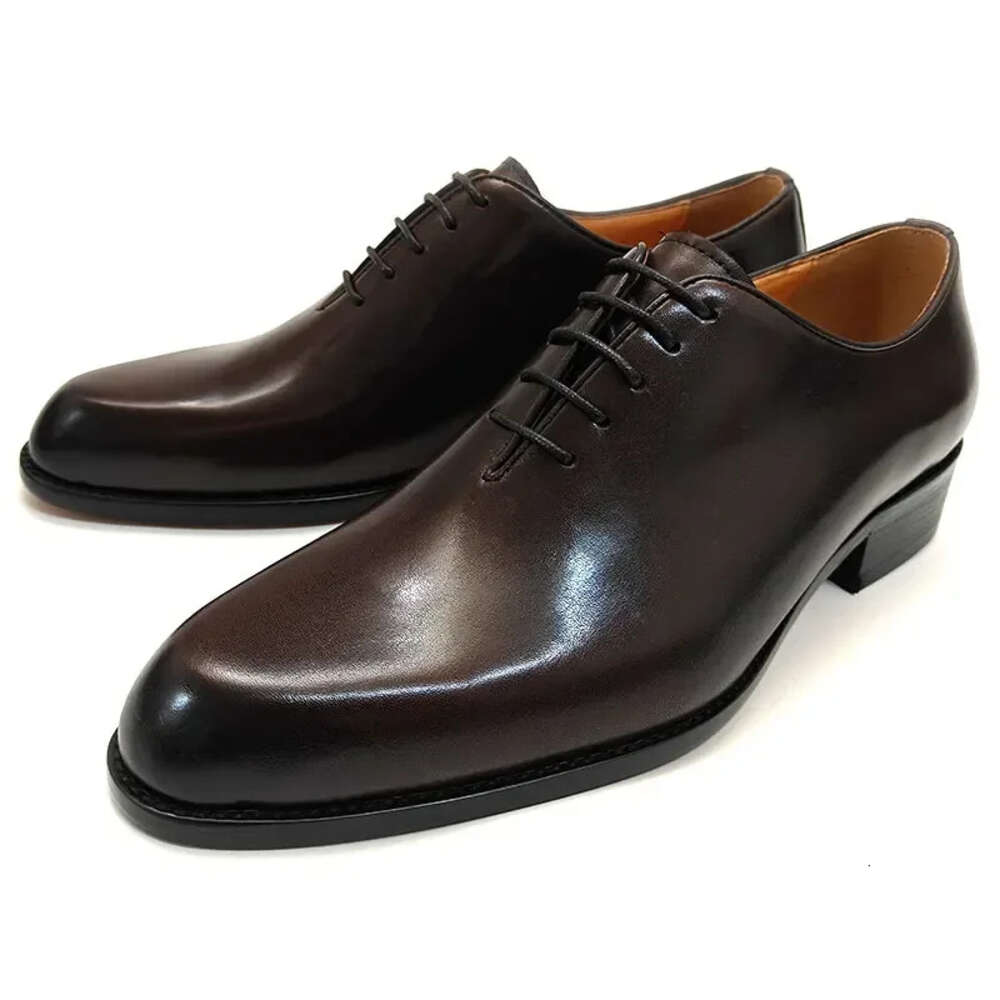 New Men&#039;s Leather Handmade High Quality Casual Oxford Business Work Shoes Black Coffee Lace-Up Comfortable Man Shoe 241109