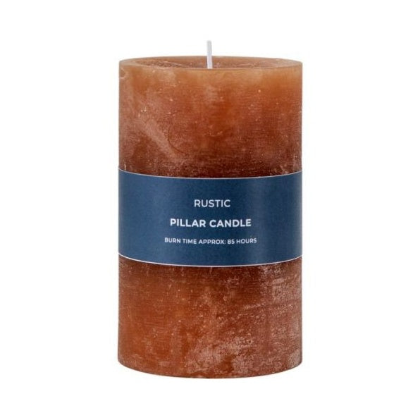 Rustic Pillar Candle - Amber - Small