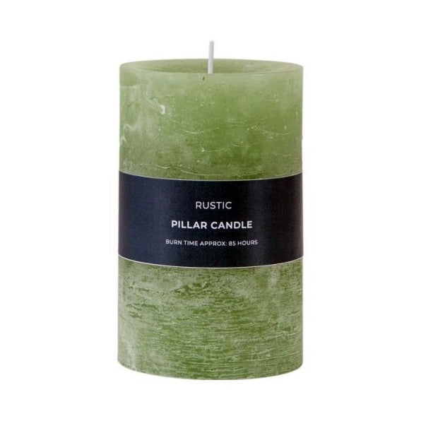 Rustic Pillar Candle - Sage - Large