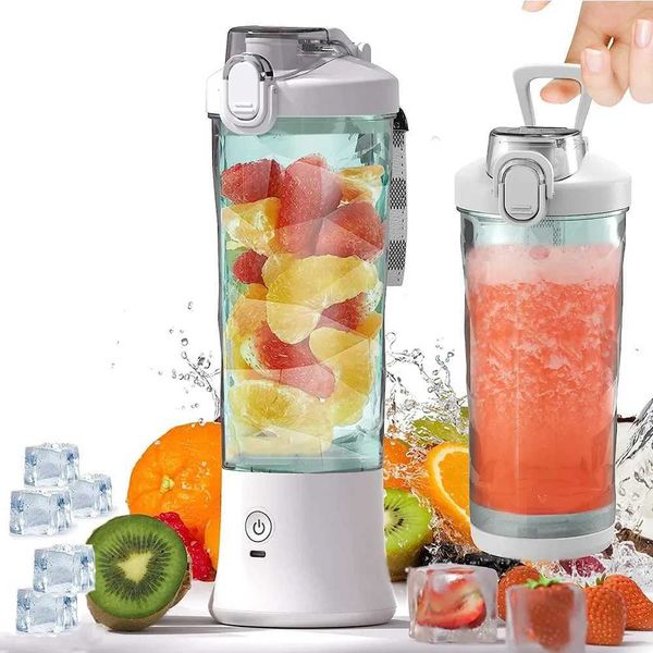 Portable Blender Juicer Multifunctional Usb Charging 600ml Electric Juicer Machine Fresh Fruit Juice Blender Smoothie Cup BottleXJ241227