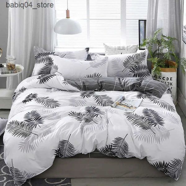 Bedding sets 3pcs Plant Leaf Theme Duvet Cover Set Simplicity Nordic Style Comforter Cover Adult Children Bedroom Bedding with case L240910