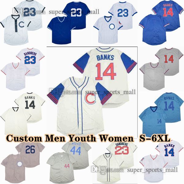 Custom S-6XL Vintage Baseball Jersey 26 Billy Williams Kerry Wood Don Kessinger Greg Maddux Rick Sutcliffe Anthony Rizzo Ferguson Jenkins Ja