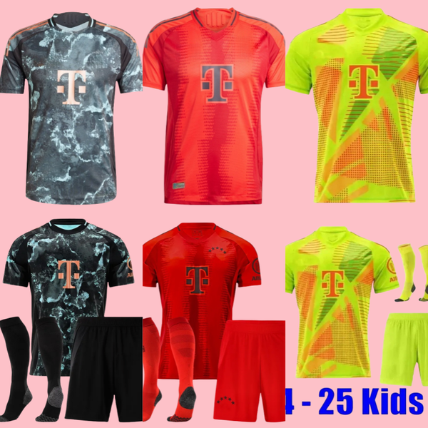 L M S24 25 KANE Soccer jerseys DE LIGT SANE MULLER SANE GNABRY DAVIES KIMMICH 2024 2025 COMAN kids Kits Player versions Home and away gamesF