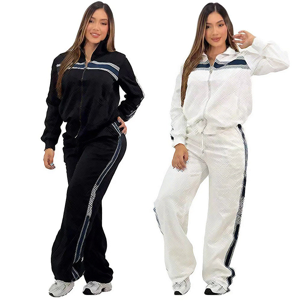 Fashion Hoodie Pants Set Tracksuit embroidery pocket splicing two-piece set Jackets and Sweatpant Sportswear 2 Piece Outfits Womens Sweatsuit womens