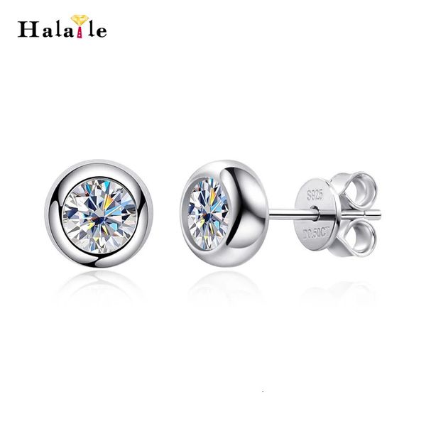 Halaile D Color S925 Sterling Silver Bubble Stud Earrings with GRA Trendy Fine Jewelry Womens Sparkling Dainty Gift 241220