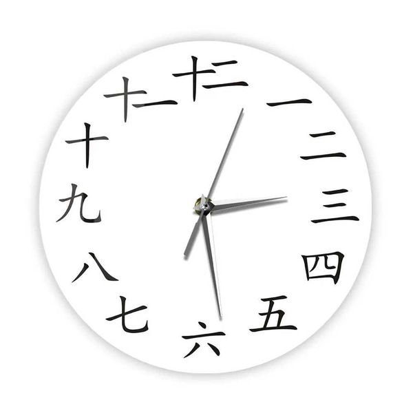 New Arrival Chinese Calligraphy Modern Design Wall Clock Japanese Kanji Handwritten Artwork Silent Quartz Clock Asian Home Decor Wall Watch