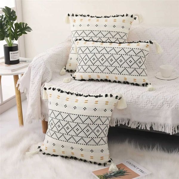 Cushion-Decorative Pillow Scandinavian cotton woven Bohemian sage office rumba bedding cushion sofa set CL250208