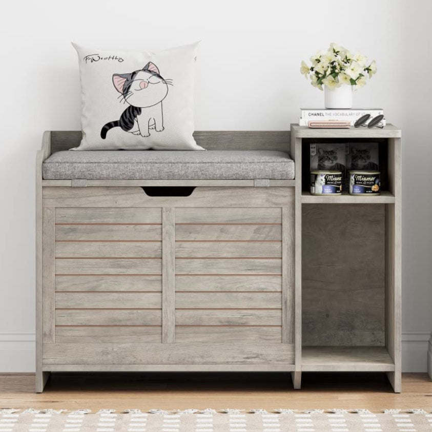 Garvee Cat Litter Box Enclosure -Litter Box Furniture, Hidden Litter Box Furniture with Top Opening, Litter Box with Cushion, Top Design, Indoor Cat H