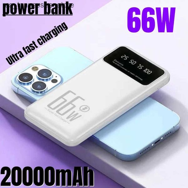 Cell Phone Power Banks Power Bank 66W 20000mAh Fast Charging for P40 Powerbank Portable External Battery Charger for iPhone 14 13 Samsun J24