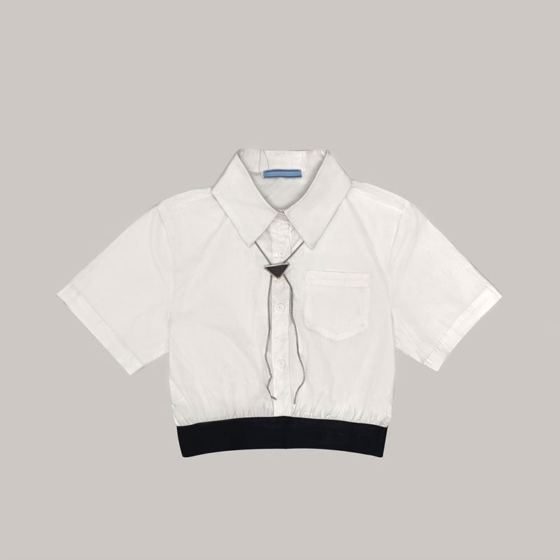 Womens t shirt Blouses P Stylist Tees Knits 23SS Fashion Casual Tees Short Tops Style Slim Tees Casual Tops Women Clothing S-L