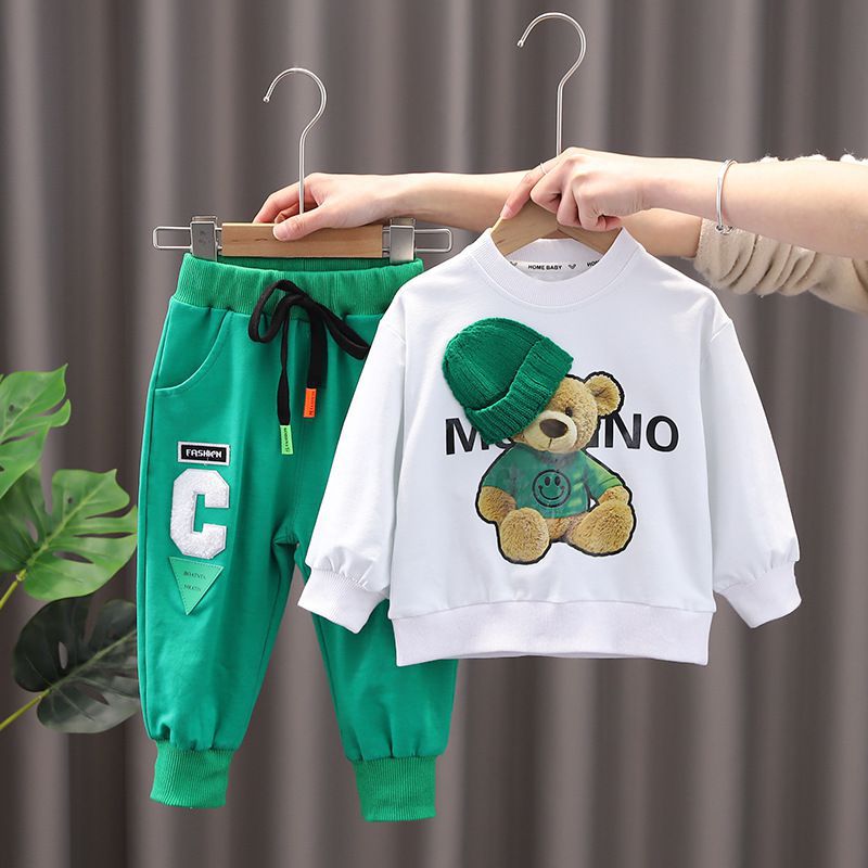 Toddler Baby Girls Boys Clothing Sets Children Casual Clothes Spring Kids Cartoon Long Sleeve T Shirt Pants 1-5Years